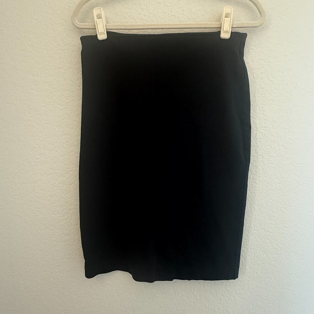 Merona Black Stretch Hidden Zipper Back Slit Short Pencil Skirt Women's Size 6